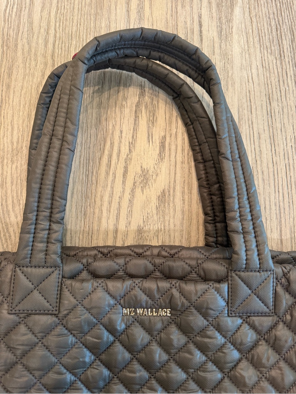 MZ Wallace Quilted Metro Tote in Taupe Brown - Picture 3 of 16